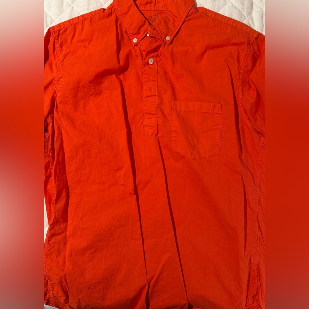 J. Crew Orange Button Down Short Sleeve Shirt